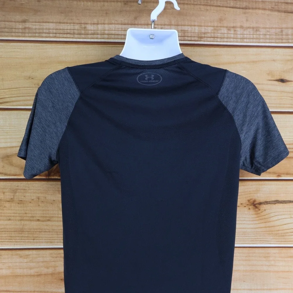 Under Armour Heatgear Athletic‎ Fitted Short Sleeve Shirt Mens S Gray Heathered